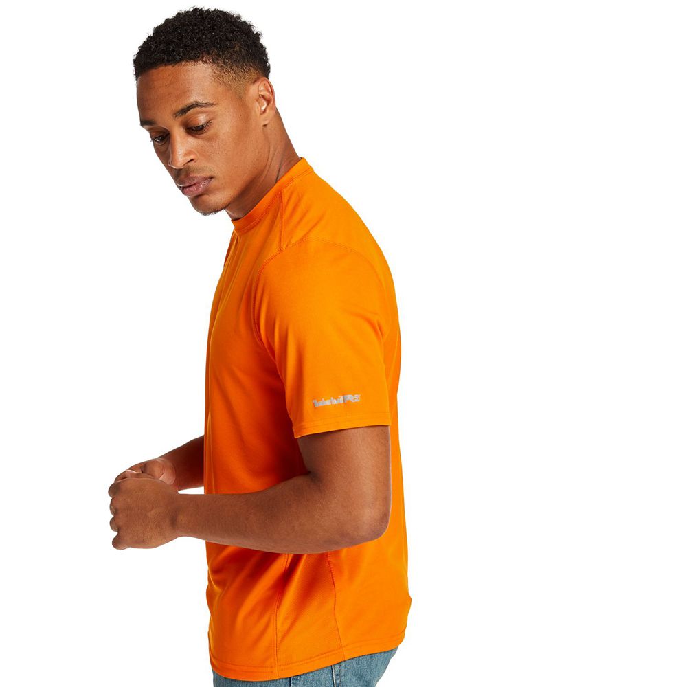 Timberland Mens T-Shirts PRO® Wicking Good Short Sleeve - Orange - India WN8015623